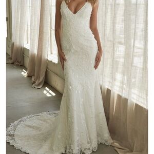 Stunning White Floral Wedding Gown